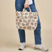 Baggu Horizontal Duck Bag Keith Haring Flower Tote Bag 43×32×10 cm 100% Cotton