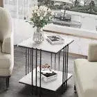 Art Line Metal Frame Coffee Table Side End Table Solid Marble Top Bedside Table