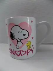 Peanuts Snoopy Woodstock Cup Mug Valentine Heart Ceramic Silver Buffalo HTF NOS