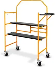 [Baumr] AG Mobile Scaffold Platform, 226kg Load, Steel Frame, Dual Height, Folding for Easy Transport and Storage, Locking Castors, Tool Tray