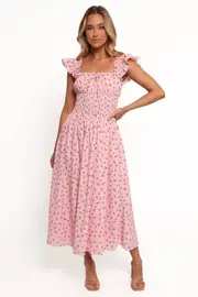 [PUP14] Bronte Midi Dress - Pink Floral XS blush
