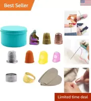 Versatile Finger Shield Set - Copper Thimbles, Silicone Tips, Leather Protectors