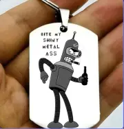 Futurama Reboot Bender Hot Funny Cute Quote Drink Beer Stainless Steel Keychain