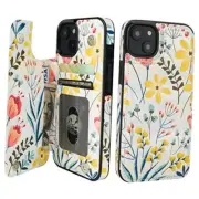for Case Wallet with Card Holder Pattern Back Flip iPhone 13 Floral Flower