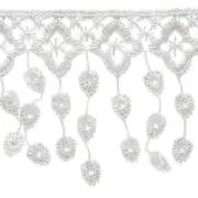 Trims by the Yard Abigail Victorian Lace Fringe White | (10 Yard Cut) Trim, 1...