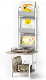 Vinyl Record Storage Stand - Holds up to 200 Albums - Turntable Cabinet Organizer