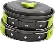 Oshhni Camping Cookware Pot Frying Pan Aluminum Alloy Portable Tableware Camping Cooking Set with Storage Bag for Backpacking Dinner