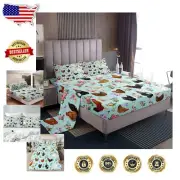 4 Piece King Sheet Set - Soft Breathable Animal Print for Season-Ready Comfort
