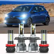 For Toyota Yaris iA 2018-2017 4x Combo H4 9003 H11 LED Headlight Fog Light Bulbs (for: Smart)