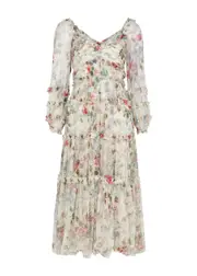 Needle & Thread Floral Fantasy Printed Tulle Midi Dress - Multicoloured - 4 (UK4 / Xxs) 4 (UK4 / XXS)