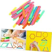 COOPHYA 100 Pcs Splicing Strip 3d Shapes Geo Boards Construction Sticks Geometric Shape Magnets Mathematics Teaching Aid Educational Math Manipulatives Plastic