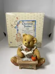 Cherished Teddies 1996 "Linda" ABC 123 School Teddy Figurine 156426