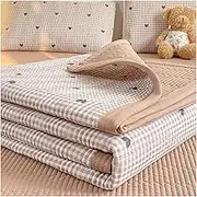Quilt Set Twin Full Queen Size Bedding Sets Lightweight Soft Bedspread Coverlet Quilted Blanket Thin Comforter Bed Cover(Brown,180x200cm+48x74cm x2)