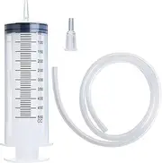 KLKVTGWGZK Large Syringe Tubing 200/500ML Plastic Syringe With Tube Converter Cap For Liquid Oil Glue Applicator Experiments Industrial Tool Parts(500ML)