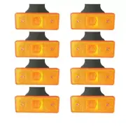 8x LED Amber Orange Side Marker Light 12V 24V Indicator Lamp Trailer Truck Lorry