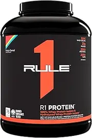 Rule1 R1 100% Whey Protein Isolate and Hydrolysate Protein Powder 5.03 lb, Fruity Cereal (76 Servings)