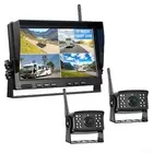 Wireless 10.1" Quad DVR Monitor Loop Record 4x 1080P Reversing Camera For Truck