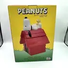 Snoopy & Woodstock "Break Time" Ceramic Dog House Cookie Jar Peanuts Red 11”x7”