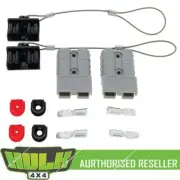 x2 Anderson style plugs GREY 50Amp CONNECTOR KIT inc x2 Dust covers and grommets