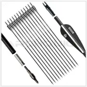 10x Musen Carbon Arrows 30 Inches Spine 500 For Compound & Recurve Bow Hunting