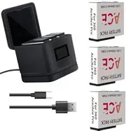 Coyktonty Battery Charger/Charger Set for Insta360 Ace Pro/Insta360 Ace,Quick Charger with USB-C Charging Cable Simultaneous Charging of 3 Batteries (Charger+3 Batteries)