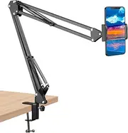 Cell Phone Holder, Phone Clip Holder Clamp for Desk,Universal Phone Stand Holder Mount Flexible 360° Rotation,Long Arm Bracket for 3.5-6.3 Phones Mobile Stand for Bed, Office, Kitchen