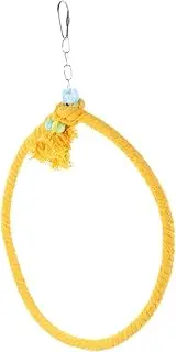 BESPORTBLE Parrot Ring Swing Bird Netting Bird Nest Birdcage Rope Perch Cage Cages Parrot Swing Parakeet Stand Birdcages Parakeet Perch Budgie Rope Yellow