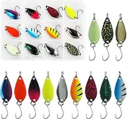 Trout Fishing Spoon Lure Set Single Hook Trout Lures Hard Metal Baits Mini Fishing Jig Spoon Lures for Perch Char Crappie