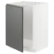 METOD base cabinet for sink, white/Voxtorp dark grey, 60x60x80 cm