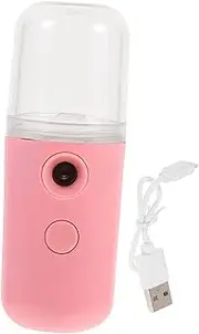 Charging Portable Nano Mist Facial Steamer Handheld Spray Device for Hydration and Makeup Setting Pink Comfortable Grip Easy to Operate for Skincare
