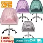 Velvet Office Chair Fabric Armchair Computer Swivel Study Adult Kids +Pillow