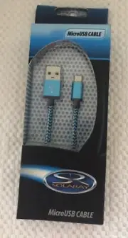 Solaray Micro USB Cable Braided Cord Blue