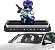 Car Dashboard Number Display,Skateboard Bear Phone Number Plate Temporary Parking Number Sign | Creative Non-Slip Interior Ornaments Number Card for Dashboard