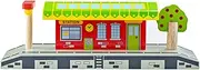 Village Station - Station for Wooden Train Set, Quality Bigjigs Train Accessories for Pretend Play & Role Play, Bigjigs Train Toys