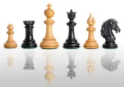 The Camelot Luxury Chess Set - Pieces Only - 4.4" King - Genuine Ebony