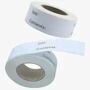 Changyeah 2 Roll Removable Freezer Labels, Food Storage Date Content Sticker, Kitchen Pantry Label Tag, Refrigerator Adhesive Paper Labels, White (125 Sheets per Roll)