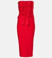 [Coperni] Coperni Gala tie-front jersey midi dress AU 14 red