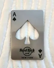 NYC Hard Rock Cafe Ace of Spade Stainless Steel Bottle Opener Credit Card Sized