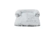 Charlie's Shaggy Faux Fur Bolster Sofa Protector Calming Dog Bed Arctic White (Small, Large,XX Large)