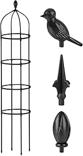 Garden Trellis Obelisk - Garden Trellis for Climbing Plants | Tall Adjustable Metal Tower Support for Vine, Flower, Bean, Cucumber, Eggplant, Rose in Yard, Patio, Balcony, Outdoor Parks