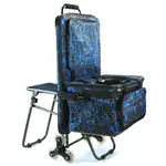 畫架包 炫彩藍拉桿多功能畫袋車畫椅畫板包畫包車大容量折疊美術寫生車 非凡小鋪