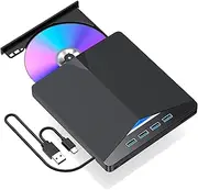 Portable External CD/DVD Drive for Laptop, 7 in1 USB 3.0 CD/DVD Player Burner Reader Writer for All System