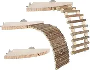 COMPUKAS 1 Set Wooden Hamster Climbing Platform: Chinchilla Hamster Climbing Platform with Ladder - Small Animal Cage Inner Playground