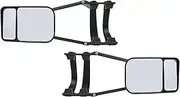 2PCS Compatible with Caravan Trailer Car Towing Mirror Adjustable Tow Mirror Extension Strap Rear View Side Spot Blind Convex Truck