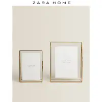 在飛比找Yahoo!奇摩拍賣優惠-現貨熱銷-相框Zara Home 歐式金色三角形結構玻璃裝飾