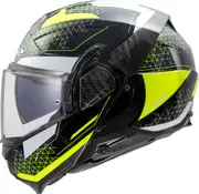 LS2 FF910 Advant II Astral, modular helmet , color: Black/Neon-Yellow , size: L