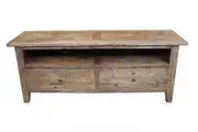 MF Parquetry Recycled ElmTimber 2 Drawer TV Unit