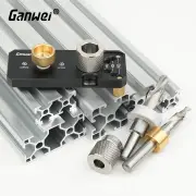 Aluminum Profile Drilling Jig 20/30/40 Series Profile Positioning Punching Locator Set with M6 and M8 Step Drill Bits