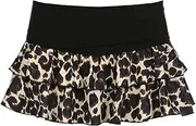[STKARCV] Print Tierred Short Skirt Women Party Outfits Low Waisted Mini with Shorts Under Clubwear