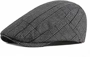 [Generic] Men's Beret Hat Spring, Summer and Autumn Men's Beret Fashion Plaid Duck Tongue Cap Female British Fashion Literary Forward Hat